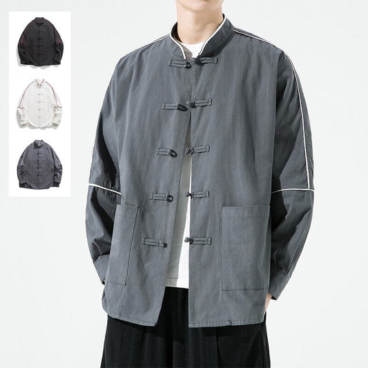 [Small trouble series]★China style jacket★ 3color outerwear unisex men's large size black gray white