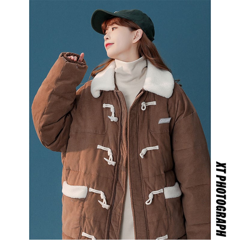 [Suikoishi Series] ★Winter Coat★ Cotton Coat Outerwear 2color Unisex Men's No Hat Beige Coffee Color