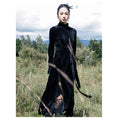 Load image into Gallery viewer, [Big Blue Dragon Series] ★China style dress★ Velvet changeover slimming black black slit
