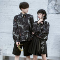 Load image into Gallery viewer, [Kyoto Series]★China style shirt★ 2color original print black red men's couple clothes
