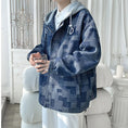 Load image into Gallery viewer, [HUICHUN Series] ★Jacket★ 2color outer plaid pattern unisex men's black blue large size
