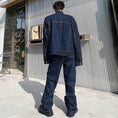 Load image into Gallery viewer, [Illustrated series]★Setup★ Jacket + pants 2-piece set Unisex Men's Denim Cool Blue Blue
