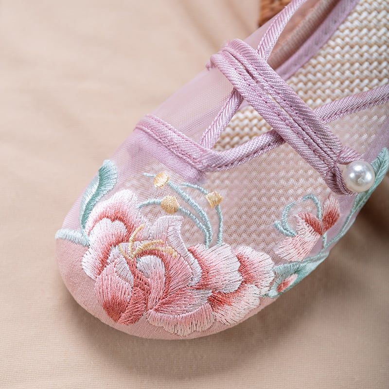 [BAIQIN Series]★Embroidered shoes★ Size 34-40 3color Shoes Chinese style shoes Summer Thin Retro Cool