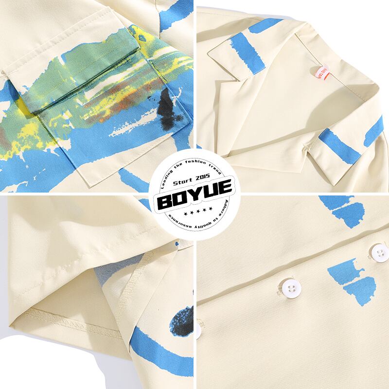 [BOYUE Series]★Shirt★ Tops Unisex Men's Large Size Print Summer Clothes Color Cute Short Sleeve Shirt