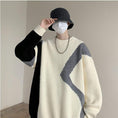 Load image into Gallery viewer, [Tiaota Series]★Sweater★ 3color Knit Tops Unisex Men's Color Scheme Retro Black Coffee Color Apricot
