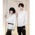 Load image into Gallery viewer, [Kyoto Series] ★China Style Shirt★ Tops Embroidered with Chain Men's White Men's Long Sleeve
