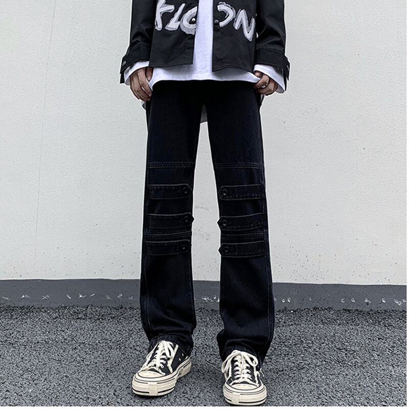 [YOILIN Series] ★Denim Pants★ Casual Pants 2color Unisex Men's Large Size Blue Black