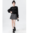 Load image into Gallery viewer, [WEIWU Series]★Shirt★ Tops Ladies Short Length Corduroy Black Cute Stylish
