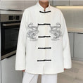 Load image into Gallery viewer, [PVPVPV Series] ★China Style Outer★ Jacket Unisex Men's China Button Dragon Black White
