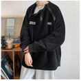 Load image into Gallery viewer, [Leonbinno Series] ★Tops★ 2color Embroidery Corduroy Unisex Men's Gray Black Round Neck
