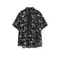 Load image into Gallery viewer, [BEAT BOY Series] ★Shirt with tie★ Ink pattern floral pattern tops short sleeve shirt unisex men's print black black
