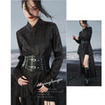 Load image into Gallery viewer, [Big Blue Dragon Series]★China style shirt★Long length shirt slit original black black slimming fashionable
