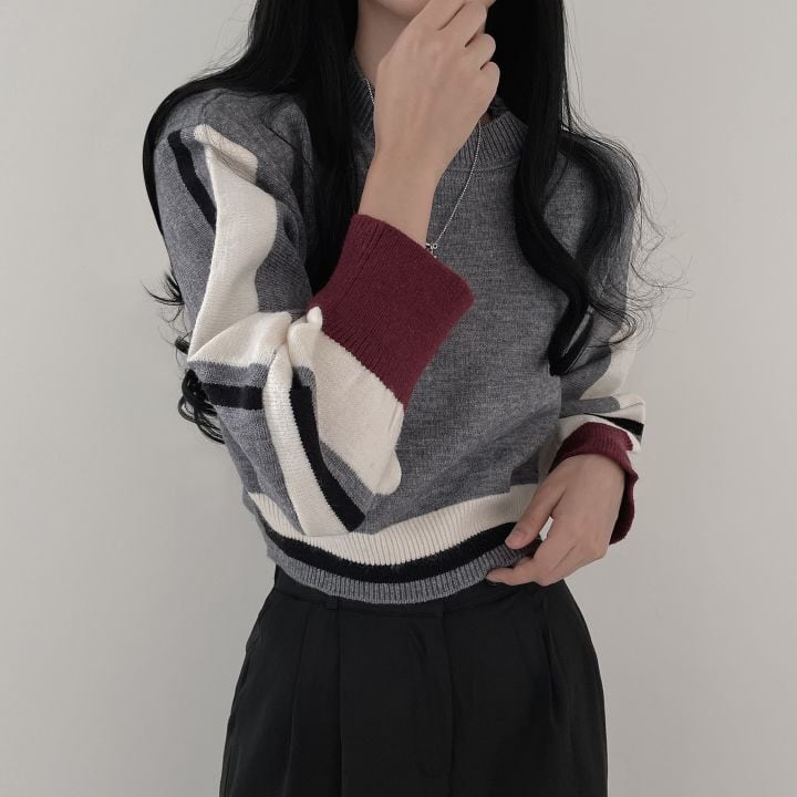 [LIANGLIANG series]★Knit tops★ 3color tops mini length white black gray