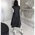 Load image into Gallery viewer, [YIDAO Series] ★China-style dress★ Chinese dress Black Black improved cheongsam dress Slit
