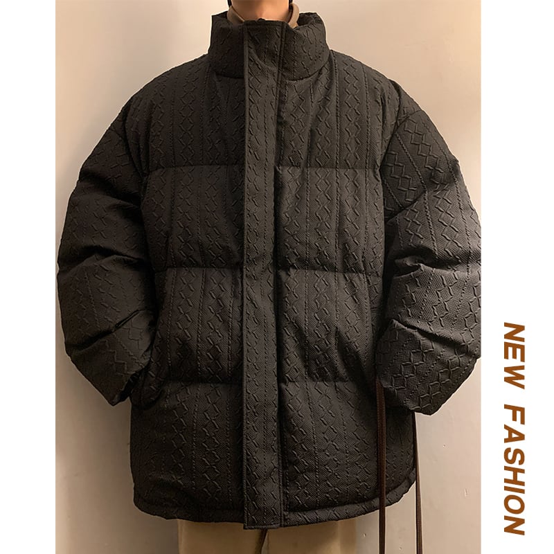 [PPDJ Series] ★Cotton Coat★ 2color Outerwear Winter Coat Unisex Men's Large Size Black White