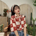 Load image into Gallery viewer, [YOUZI Series]★Retro Shirt★ Short Sleeve Shirt Tops Print Retro SML XL Thin Red Red Cute
