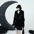 Load image into Gallery viewer, [chicsky---Kurono Series]★Blazer★ Outer PU Black Black Chain Rose SML Original
