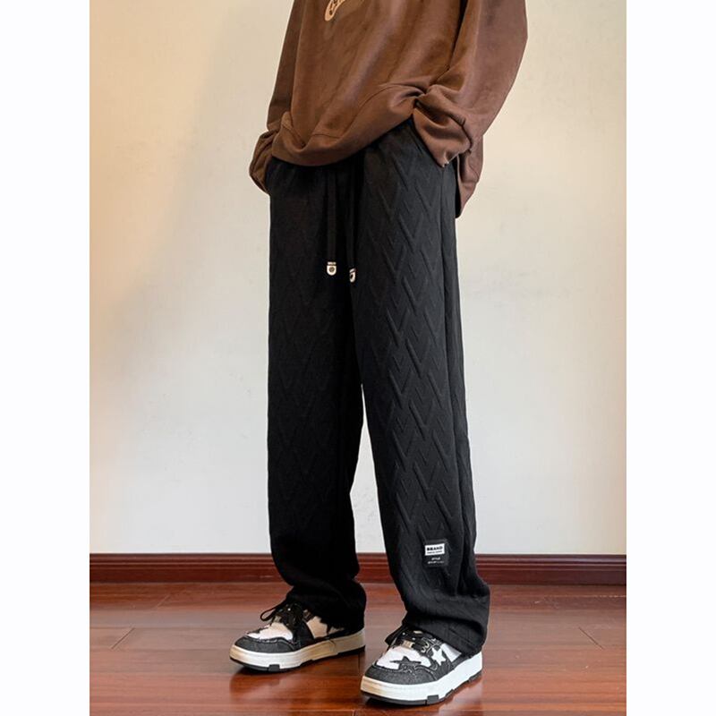 [BIGEMAN Series] ★Casual Pants★ 2color Bottoms Trousers Unisex Men's Easy to match Black Beige Large size