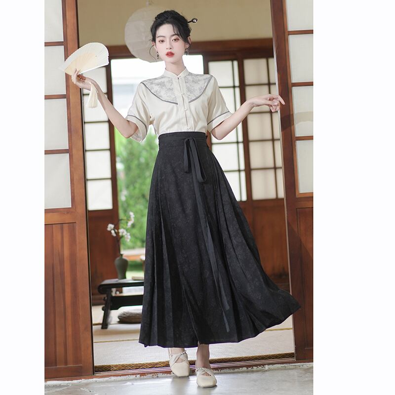 [QIYC Series] ★Chinese style shirt★ Tops, short sleeve shirts, Hanfu tops, summer clothes, improves temperament, has design