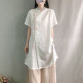 Load image into Gallery viewer, [Kofuku Series]★China style shirt★ 4color long shirt ethnic style blue white pink yellow
