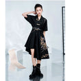 Load image into Gallery viewer, [Kyoto series]★China style dress★ Embroidery irregular unique design cool black black
