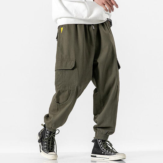 [BIGEMAN Series] ★Casual Pants★ 2color Quarter-length Bottoms Pants Unisex Men's Large Size Black Green Retro