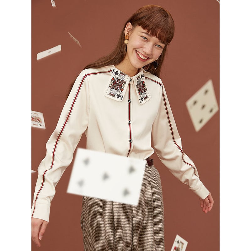 [Camoooni Water Series]★Shirt★ Tops Fashion Original Unique SML Playing Card Pattern