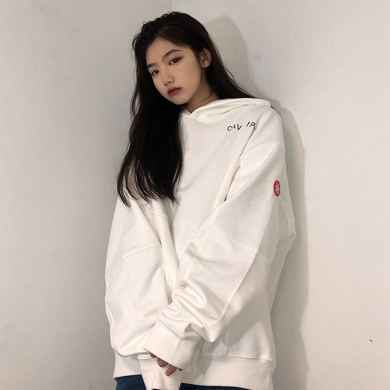 [Gan Corporal Series] ★Parker★ Tops Unisex Fleece lining or normal type Casual White White