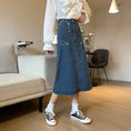 Load image into Gallery viewer, [SANMUZI series]★Denim skirt★Bottoms Embroidery Spring clothes Blue Blue Cute Slimming Ladies
