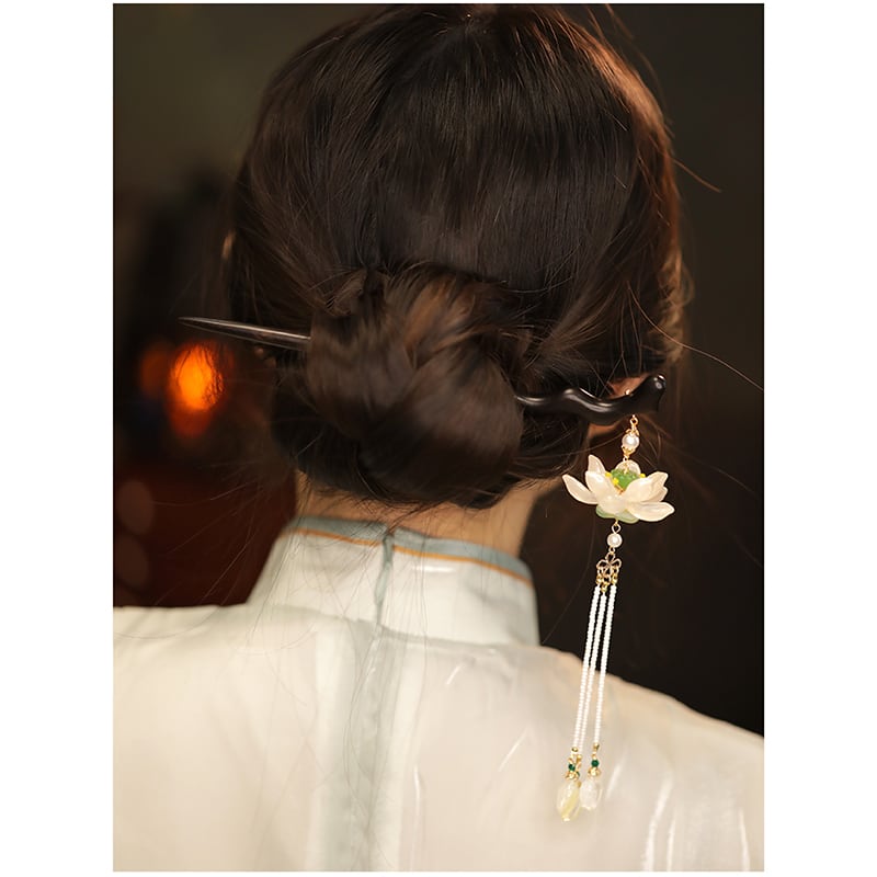 [Ma series]★China style hair ornament★1 hairpin 2color ladies accessories lotus fringe improves temperament