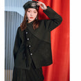 Load image into Gallery viewer, [Kokaisha --- Chichiku Series] ★China style outerwear★ Rasha switching fake layered black black
