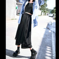 Load image into Gallery viewer, [Kokaisha Series] ★China style pants★ Chiffon gaucho pants Spring/Summer Loose Black Black SML XL
