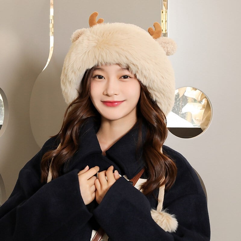 [YISHAN Series] ★ Hat ★ 6 colors selectable Cap Fluffy Deer antler Christmas New Year Thick Warm Cute