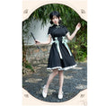 Load image into Gallery viewer, [Shukunsho Series] ★Chinese style dress★ Improved cheongsam dress Black Black Hanfu dress
