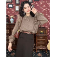 Load image into Gallery viewer, [Misslin Fashion Series]★Setup Single item order★ Shirt or skirt Improves temperament Plaid pattern Brown Dark coffee color
