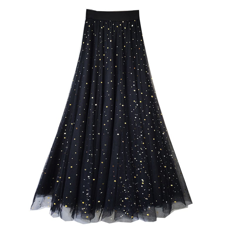 [KEER Series]★Skirt★ Bottoms 3 types of length available Large size Elastic waist Star