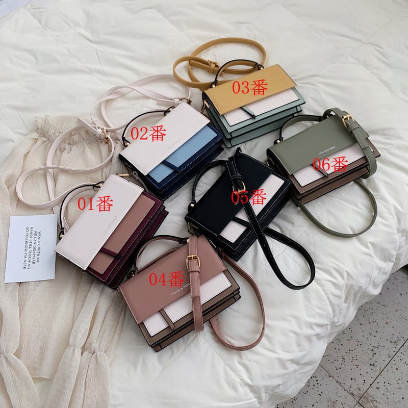 [2060 series] ★Shoulder bag★ All 6 colors, handheld, color scheme, PU, ​​easy to match, date, cute, simple