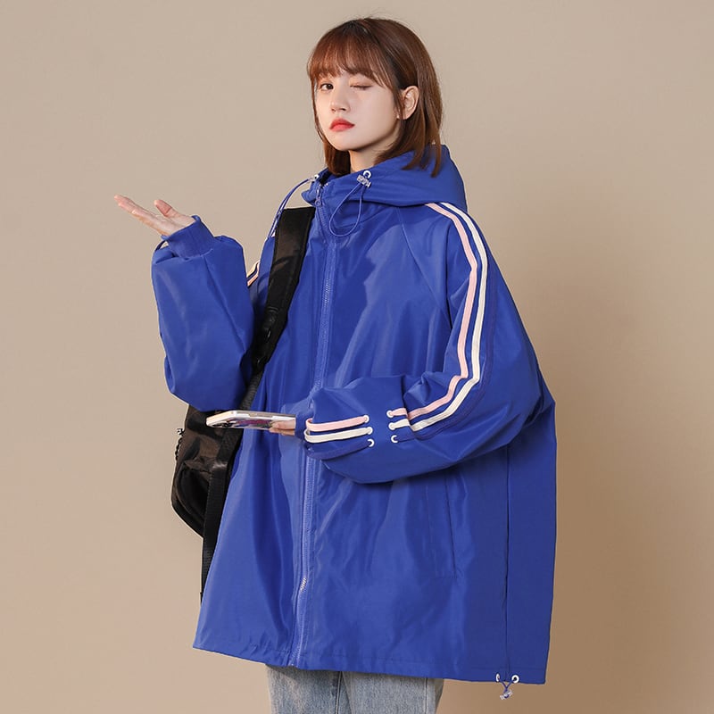 [GEBOXUAN series] ★Jacket★ 3color outerwear unisex men's vertical striped sports style casual