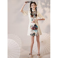 Load image into Gallery viewer, [YUEQIAO Series]★China Dress★ 4color Short Length Chinese Style Dress Crane Chinese Clothes Switching Cute
