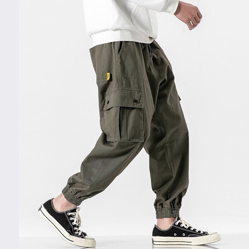 [BIGEMAN Series] ★Casual Pants★ 2color Quarter-length Bottoms Pants Unisex Men's Large Size Black Green Fashion