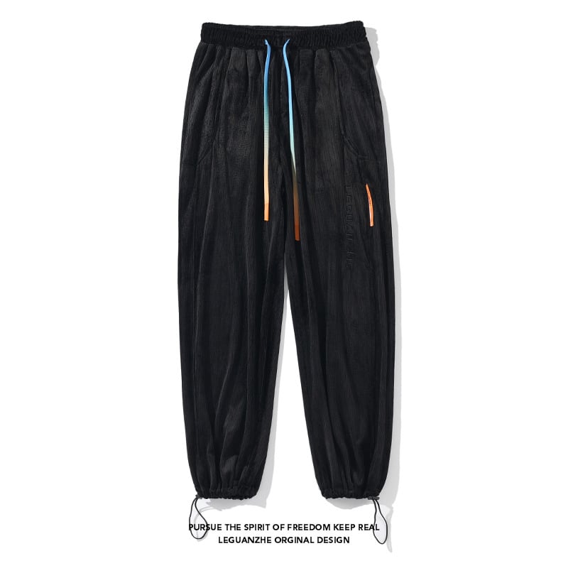 [BIGEMAN Series] ★Casual Pants★ 2color, 9/4 length bottoms, trousers, unisex, men's, large size, slimming, black, white, stylish