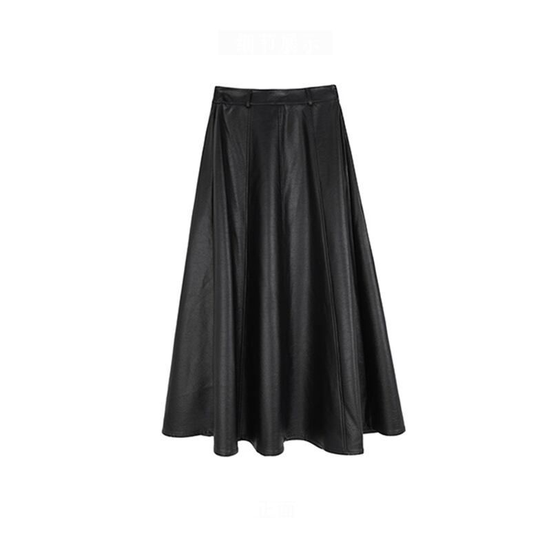 [Daiseiryusu Series]★Skirt★ PU Bottoms Long Length Plain High Waist Black Easy to match