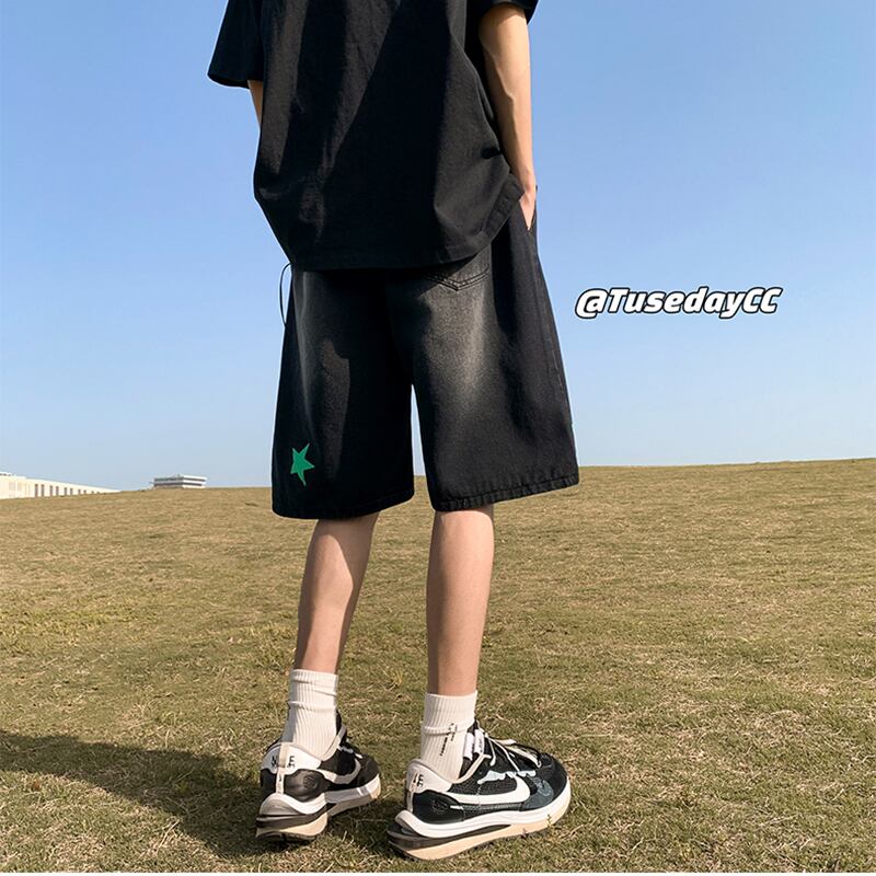 [NANSHI Series] ★Shorts★ Denim pants 2color Casual Unisex Men's Simple Star Summer Clothes Black Brown