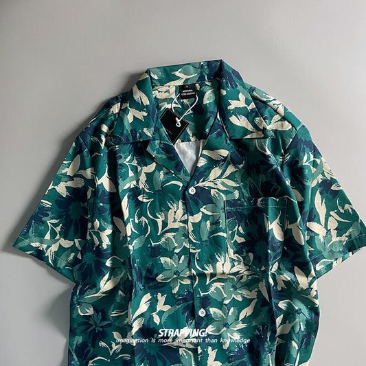 [STRAPPING Series]★Shirt★ Short sleeve shirt tops Unisex Men's ML XL 2XL Aloha shirt Floral shirt Summer clothes