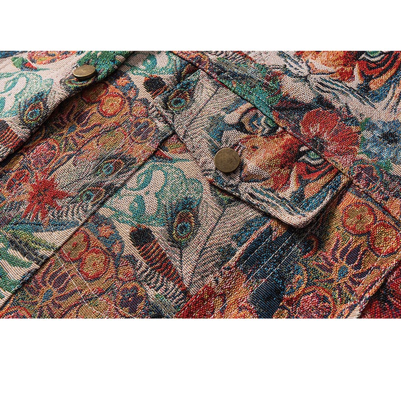 [MMstudios Series] ★Jacket★ Outerwear Unisex Men's Floral Pattern Retro Tiger Pattern Dora Design