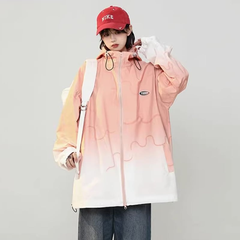 [GEBOXUAN Series] ★Jacket★ 2color outerwear unisex men's large gradation loose cool