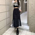 Load image into Gallery viewer, [Insufficient Moe Series]★Skirt★ Bottoms Switching Slimming Mermaid Skirt Black Black Large Size
