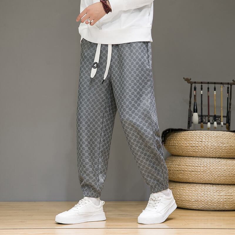 [Mowensai Series]★China style trousers★ 3color bottoms casual pants unisex men's large size suede