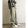 Load image into Gallery viewer, [QISHE Series] ★Denim Pants★ Bottoms Pants Unisex Men's Alphabet Slimming Fashion
