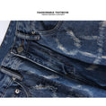 Load image into Gallery viewer, [BIGEMAN Series]★Denim Pants★ Unique Bottoms Trousers Men's Large Size Distressed Blue Blue
